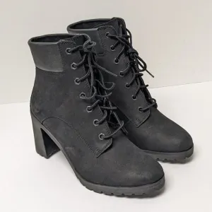 Timberland Allington Heeled Ankle Boots, Black Nubuck Leather, Women's 7.5 M
