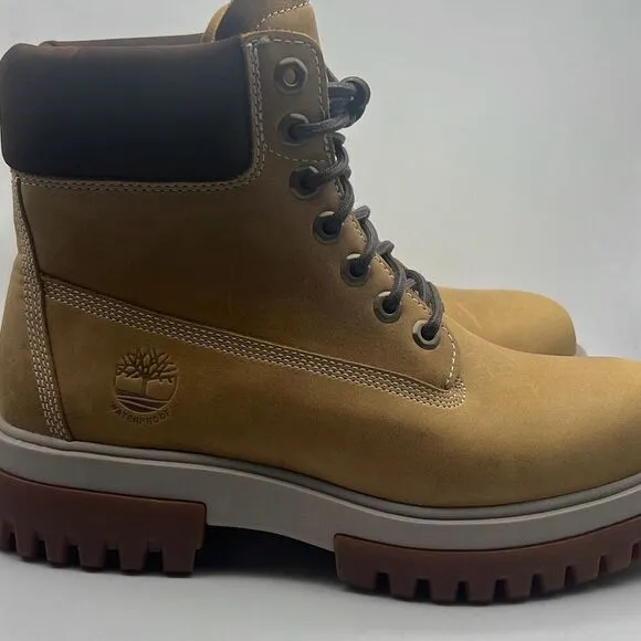 Timberland Arbor Road Waterproof Lace up wheat full grain Boot- Men size 8 - NWB