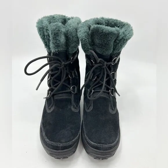 Timberland Black Suede Mukluk Winter Lace Up Boots Women’s 11 / 11.5