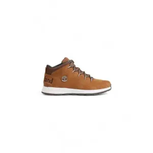 Timberland Brown Leather Sneakers with Rubber Sole and Laces Men