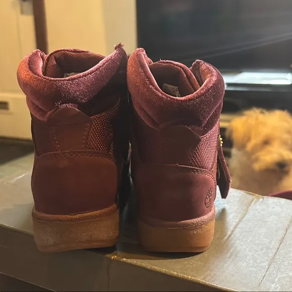 Timberland Burgundy Leather Outdoor Boots