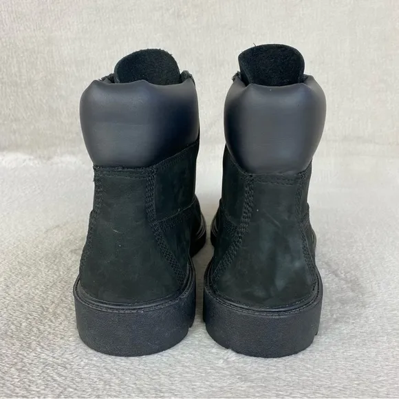 Timberland Classic 6-inch Boots Kids 6.5 Women 8.5 Black Nubuck Waterproof NEW