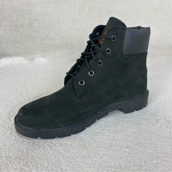 Timberland Classic 6-inch Boots Kids 6.5 Women 8.5 Black Nubuck Waterproof NEW