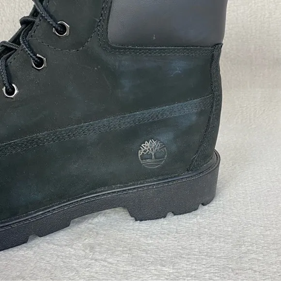 Timberland Classic 6-inch Boots Kids 6.5 Women 8.5 Black Nubuck Waterproof NEW