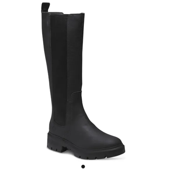 Timberland Cortina Valley Tall Leather Black Women Boots Sz. 7 NEW