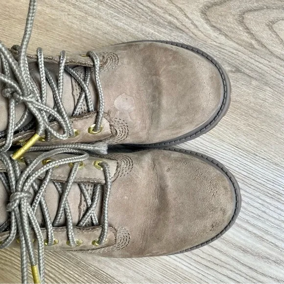 Timberland Dark Beige Nubuck Leather Boots | Waterproof | Unisex Junior Kids