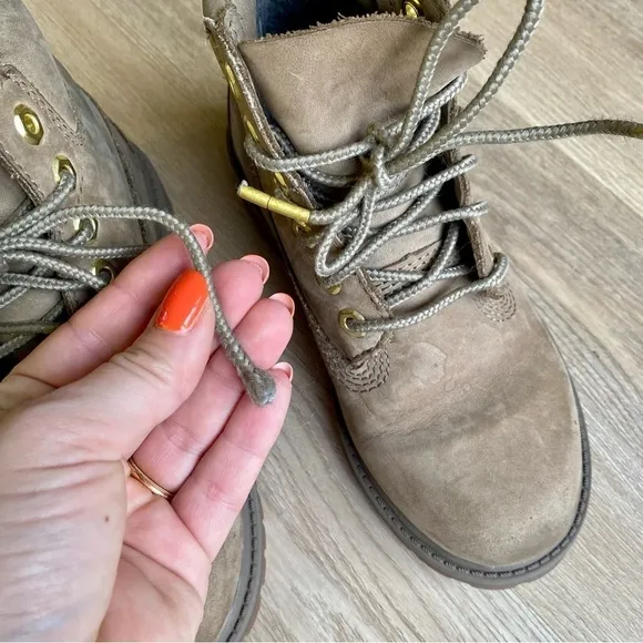 Timberland Dark Beige Nubuck Leather Boots | Waterproof | Unisex Junior Kids