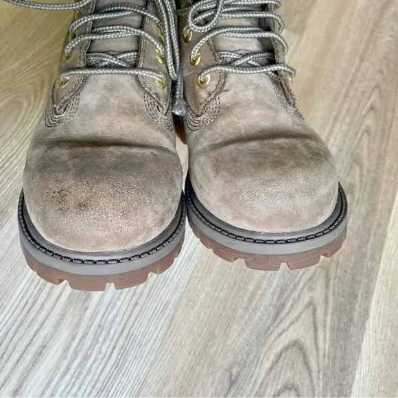 Timberland Dark Beige Nubuck Leather Boots | Waterproof | Unisex Junior Kids