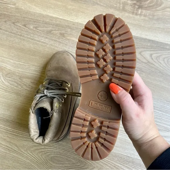 Timberland Dark Beige Nubuck Leather Boots | Waterproof | Unisex Junior Kids