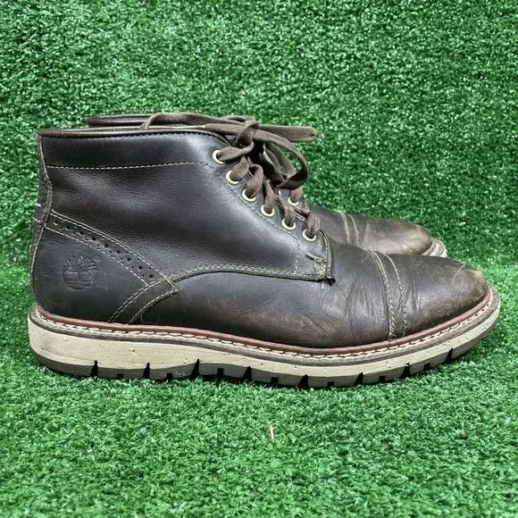 Timberland EarthKeepers Leather Chukka Boots Lace Up Brown Men's Shoe Size US 8