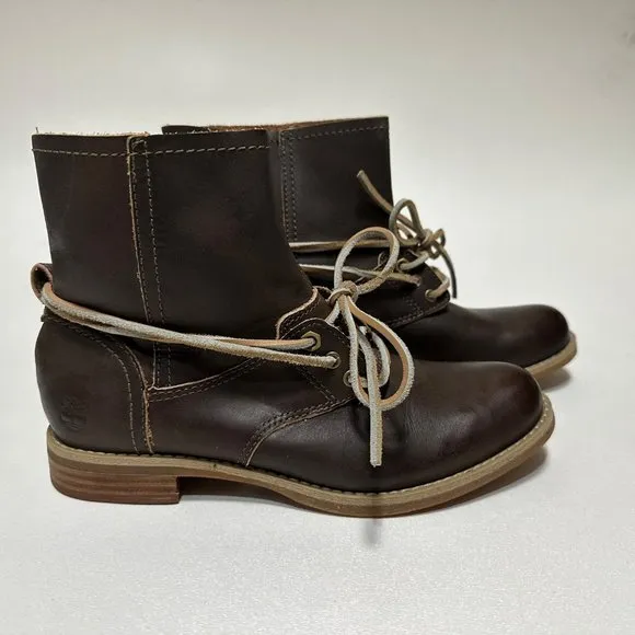 Timberland Earthkeepers Savin Hill Women 6 Brown Leather Lace Up Ankle Boots New