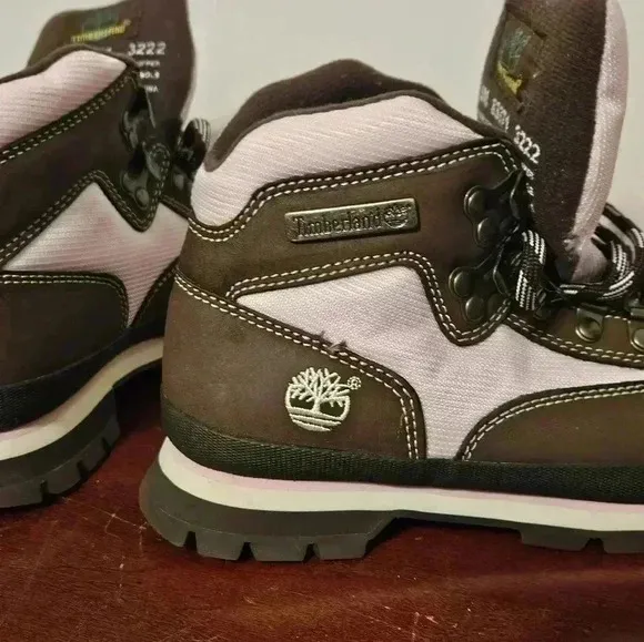 TIMBERLAND Euro Hiker Womens Brown Leather/Suede &amp; Pink Boots