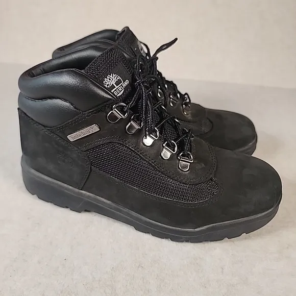 Timberland Grade School Field Boot Black 15906  Boys 7 Womans 9 Leather