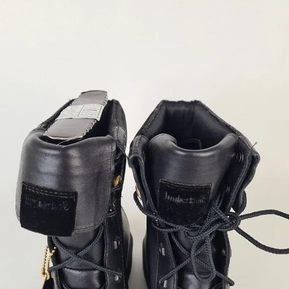 Timberland Lady Premium Fold 8 IN Winter Black Womens Boots Leather SZ 5.5