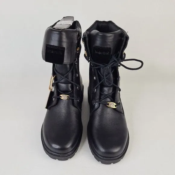 Timberland Lady Premium Fold 8 IN Winter Black Womens Boots Leather SZ 5.5