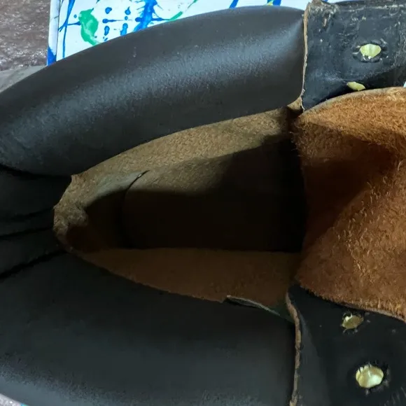 Timberland Light Brown Leather Boots With Animal Print Tongue Size 9 Men