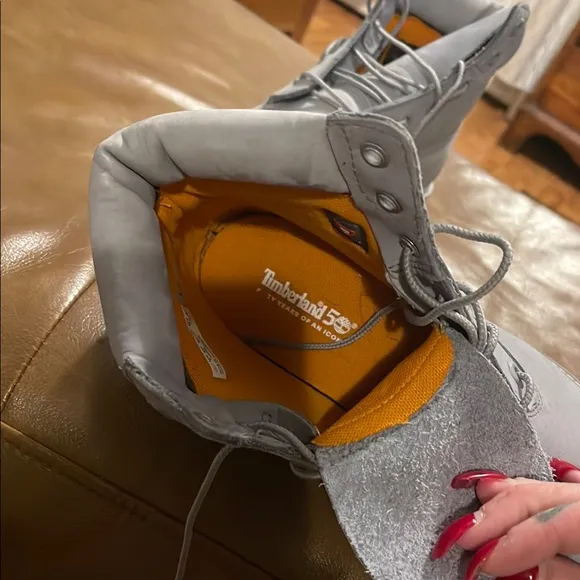 Timberland Light Gray Nubuck Boots