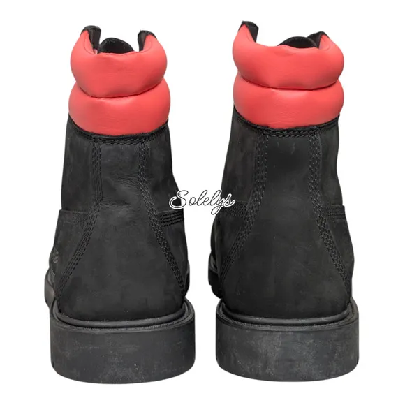 Timberland Linden Woods 6&quot; Inch Waterproof Black Pink Nubuck Leather Boot 8.5