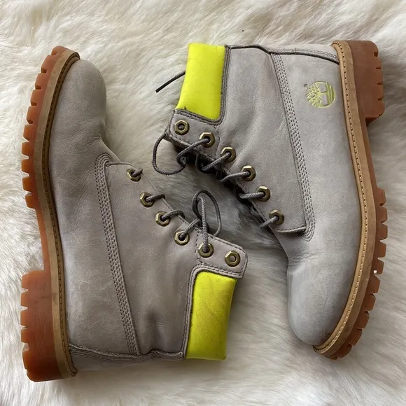 TIMBERLAND NEON LACE BOOTS WOMEN SIZE 6.5