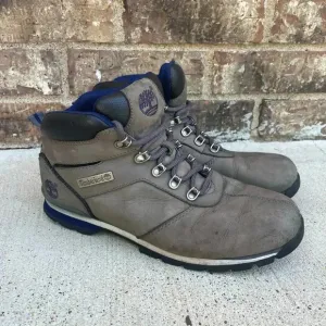Timberland Nubuck Leather Splitrock Boots Men US 9.5 Gray Lace Up Ankle Walking