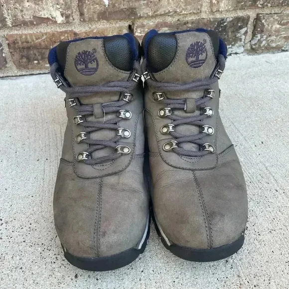 Timberland Nubuck Leather Splitrock Boots Men US 9.5 Gray Lace Up Ankle Walking