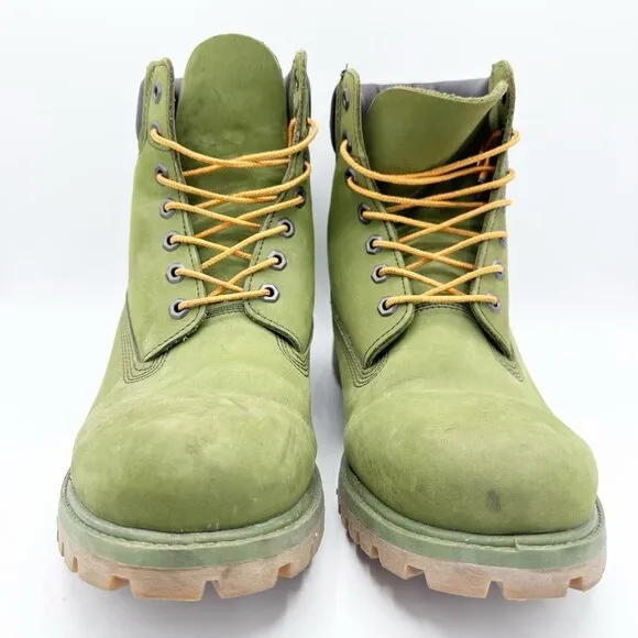 Timberland Premium 6 in Men's Boots 12 Olive Green Nubuck Waterproof Insulated