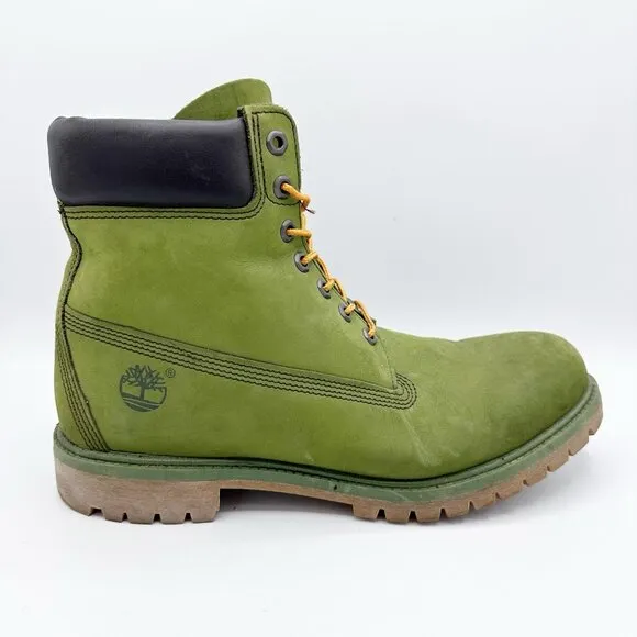 Timberland Premium 6 in Men's Boots 12 Olive Green Nubuck Waterproof Insulated