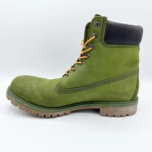 Timberland Premium 6 in Men's Boots 12 Olive Green Nubuck Waterproof Insulated