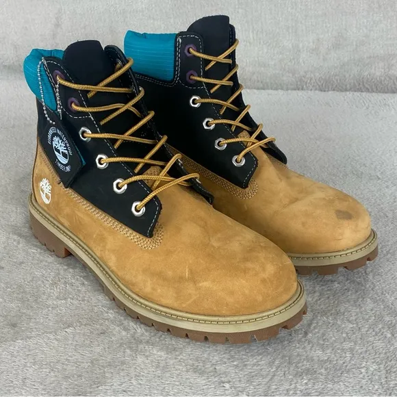 Timberland Premium 6-inch Boots Kids 7 Women 9 Wheat Brown Nubuck Waterproof NEW