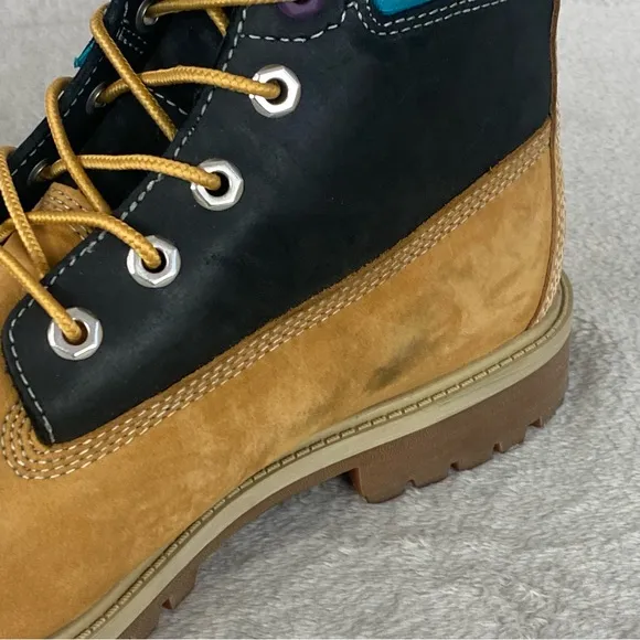 Timberland Premium 6-inch Boots Kids 7 Women 9 Wheat Brown Nubuck Waterproof NEW