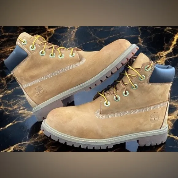 Timberland Premium 6 Inch Waterproof Boot Wheat Nubuck Women Size 7 Men Size 5.5
