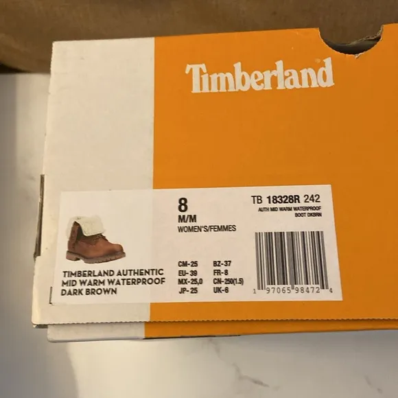 Timberland Premium 6” Waterproof DK Brown Nubuck Boots Size 8 NIB