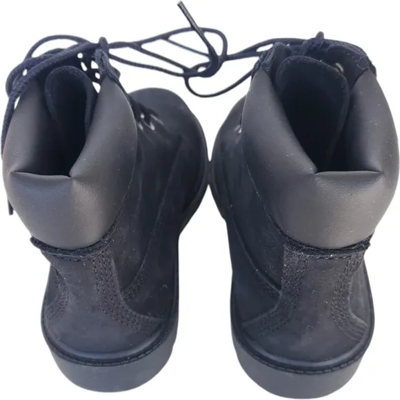 Timberland Premium Leather Cold Weather Combat Boots Black Kids Size 10