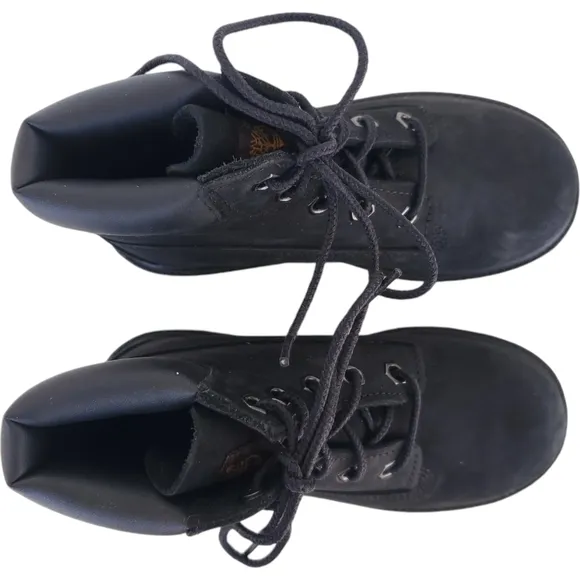 Timberland Premium Leather Cold Weather Combat Boots Black Kids Size 10