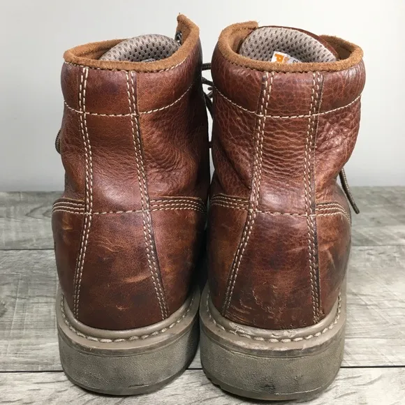Timberland Pro 88559 Men Barstow Wedge Alloy Toe Work Brown Leather Boots Size 8
