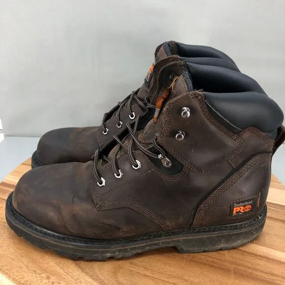 Timberland PRO Pit Boss Comp Toe Work Boots Men 14 M Brown Leather Lace Up Ankle