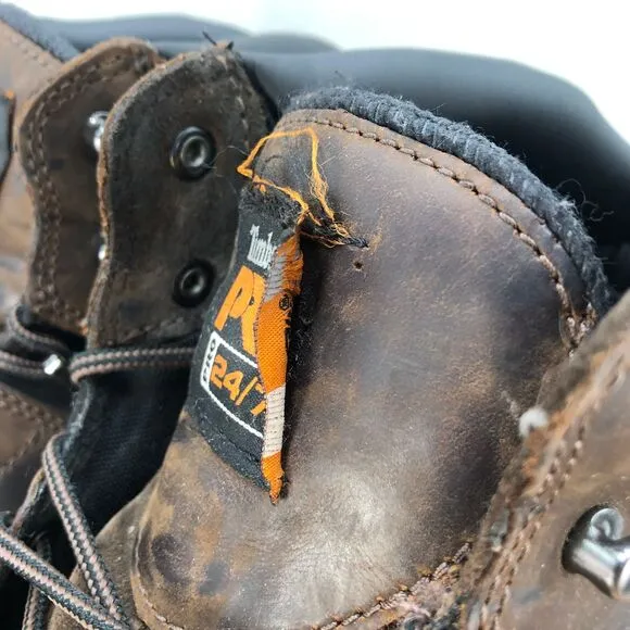 Timberland PRO Pit Boss Comp Toe Work Boots Men 14 M Brown Leather Lace Up Ankle
