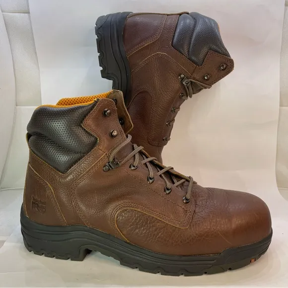 Timberland PRO Titan 6&quot; Safety Toe Brown Work Boots Powerfit 26063 Men Size 14 M