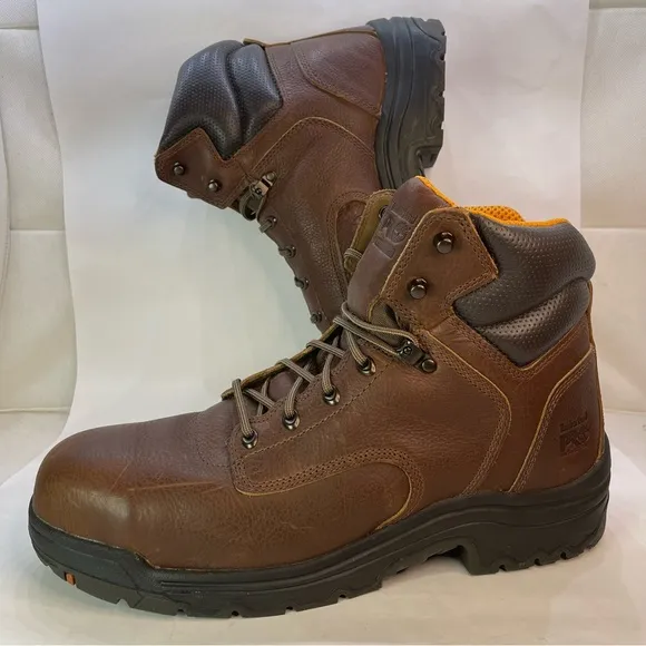 Timberland PRO Titan 6&quot; Safety Toe Brown Work Boots Powerfit 26063 Men Size 14 M