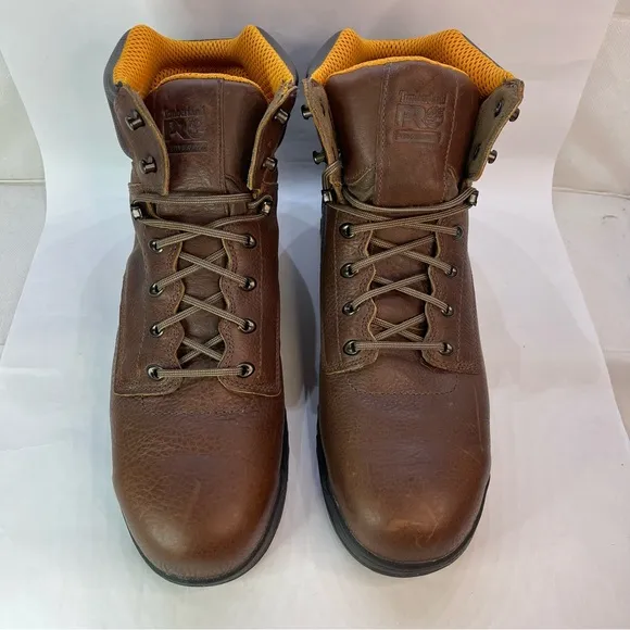 Timberland PRO Titan 6&quot; Safety Toe Brown Work Boots Powerfit 26063 Men Size 14 M