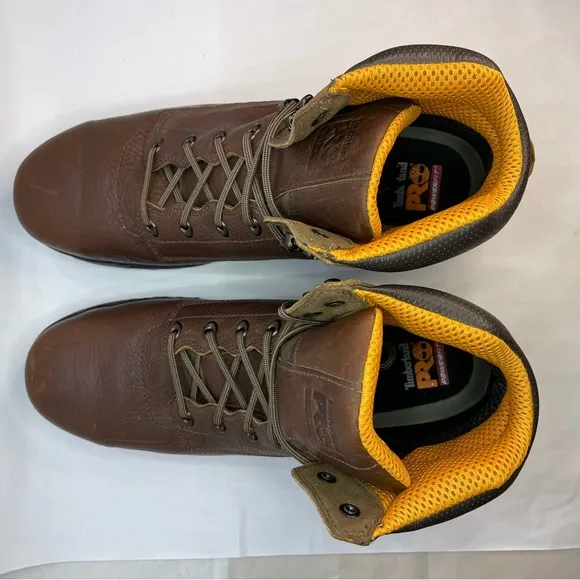 Timberland PRO Titan 6&quot; Safety Toe Brown Work Boots Powerfit 26063 Men Size 14 M