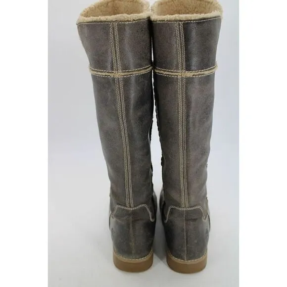 Timberland Shoreham Fold Down Boots Genuine Leather Slate Grey 7 Women’s
