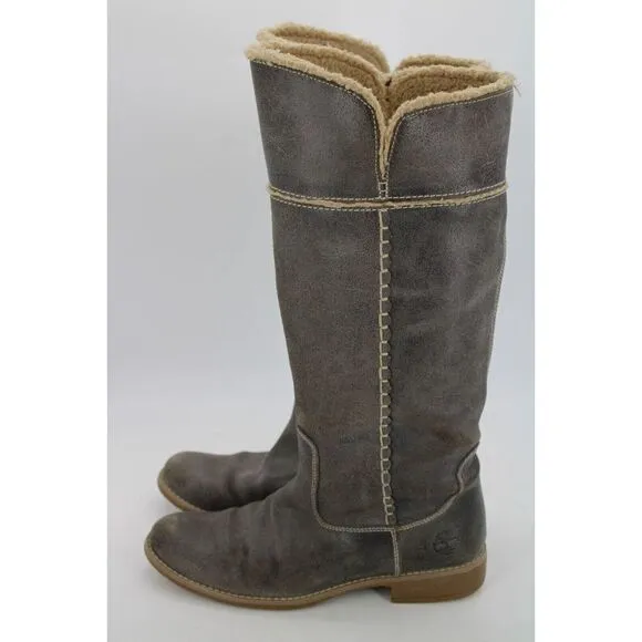 Timberland Shoreham Fold Down Boots Genuine Leather Slate Grey 7 Women’s