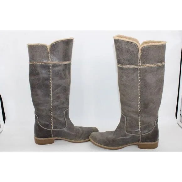 Timberland Shoreham Fold Down Boots Genuine Leather Slate Grey 7 Women’s