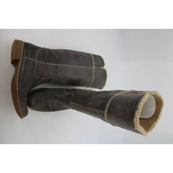 Timberland Shoreham Fold Down Boots Genuine Leather Slate Grey 7 Women’s