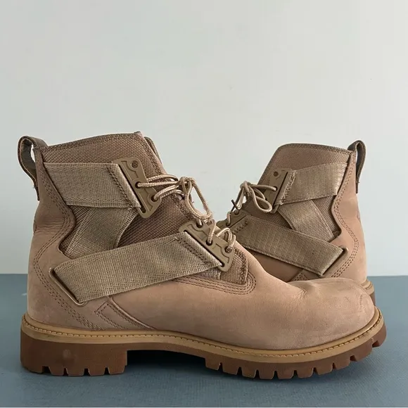 Timberland Tan Suede Strap Accent Mens Outerwear Boots