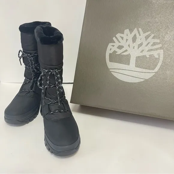 TIMBERLAND Waterproof Pull On Boots In Jet Black- New In Box - Reemoly