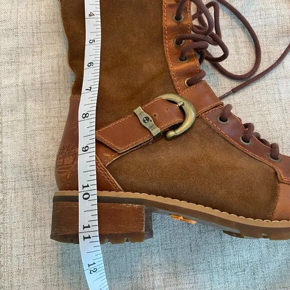 Timberland | Women Brown Buckle Harness Lace Up Bethel Moto Boots Size 6.5