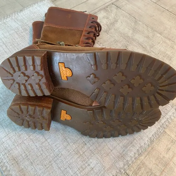 Timberland | Women Brown Buckle Harness Lace Up Bethel Moto Boots Size 6.5