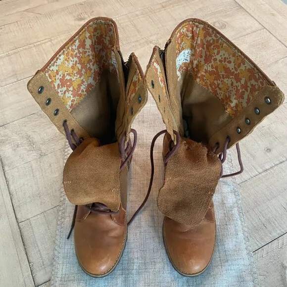 Timberland | Women Brown Buckle Harness Lace Up Bethel Moto Boots Size 6.5